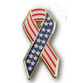 Stock Cutout US Flag Ribbon Pin